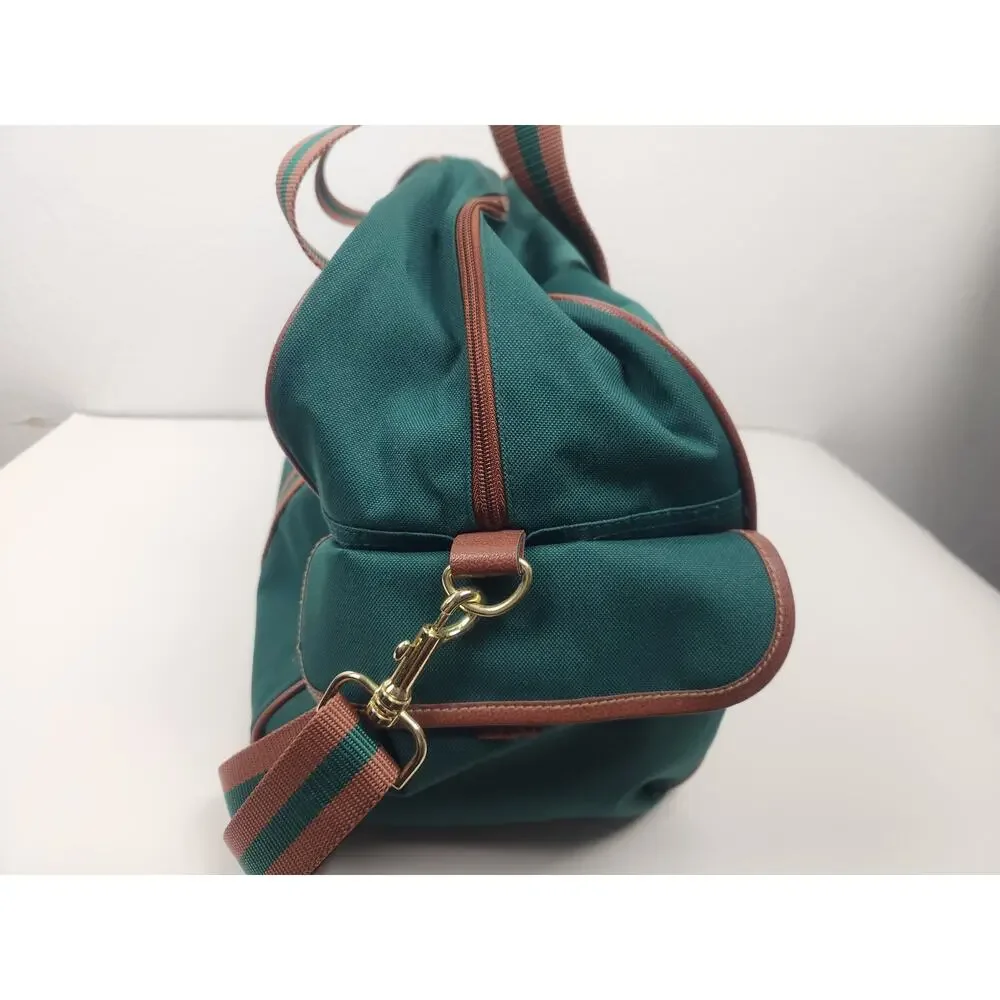 Vintage Polo Ralph Lauren 90s Green Canvas Duffle Weekender Bag